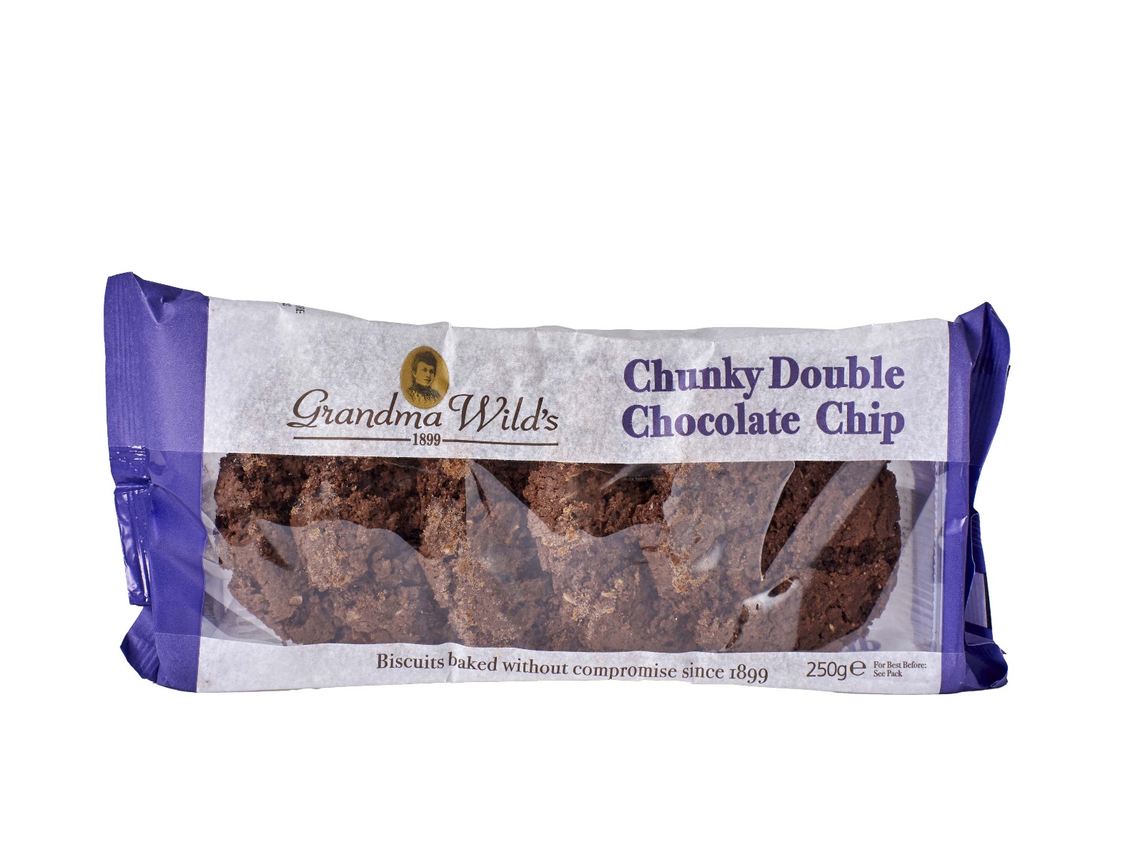 Chunky Double Choc Chip Crunchy Cookies 5pk 250g x 12