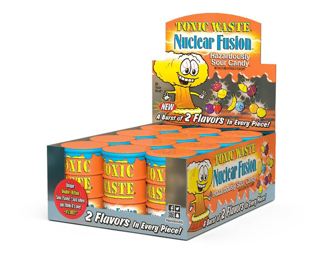 Toxic Waste Nuclear Fusion Ultra Sour Candy Drum 42g x 12