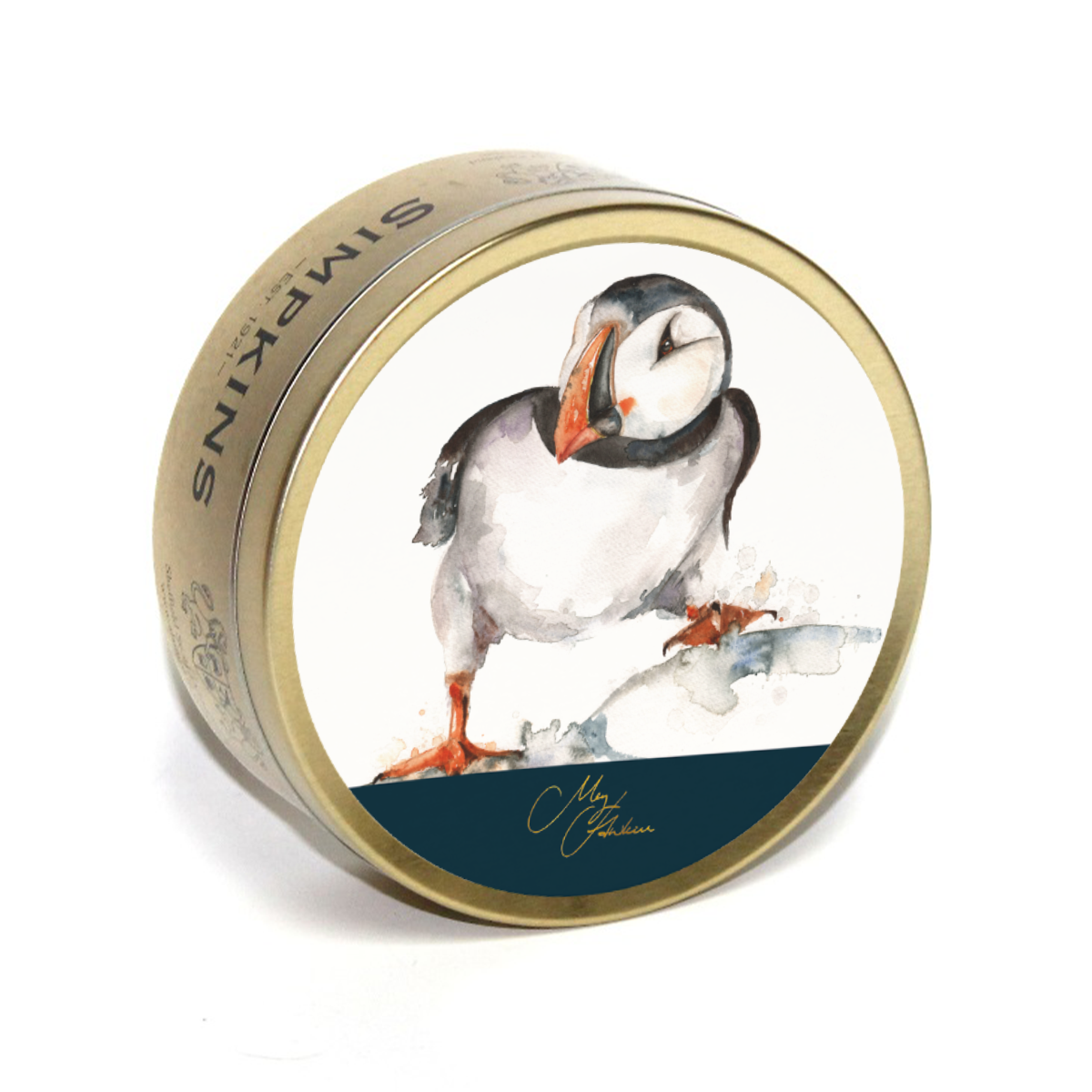 Meg Hawkins PUFFIN Tin with Mixed Fruit Drops 175g x 6
