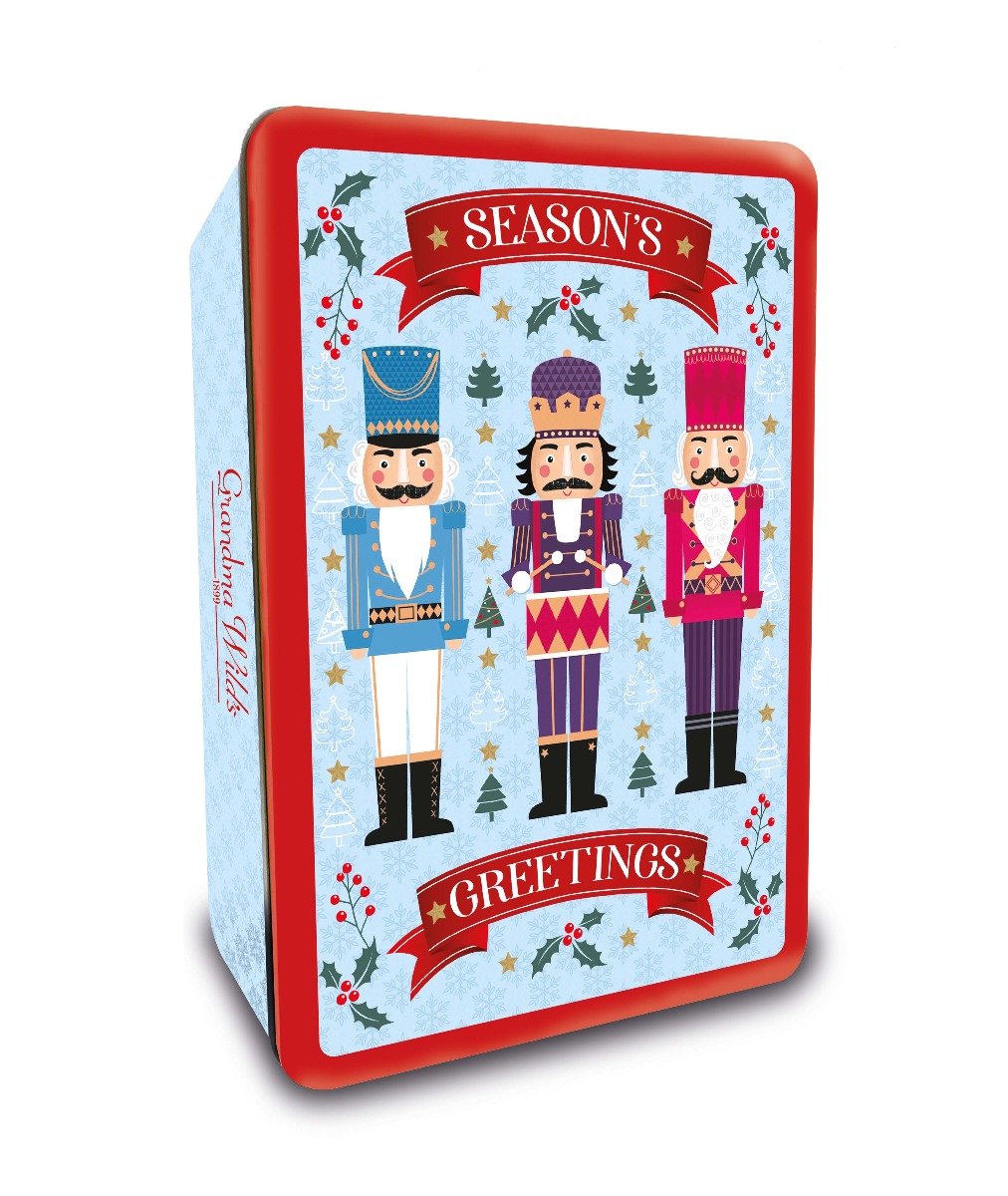 Nutcracker Tin  with Stem Ginger & Lemon, Clotted Cream Chocolate Chip Shortbread 300g x 6