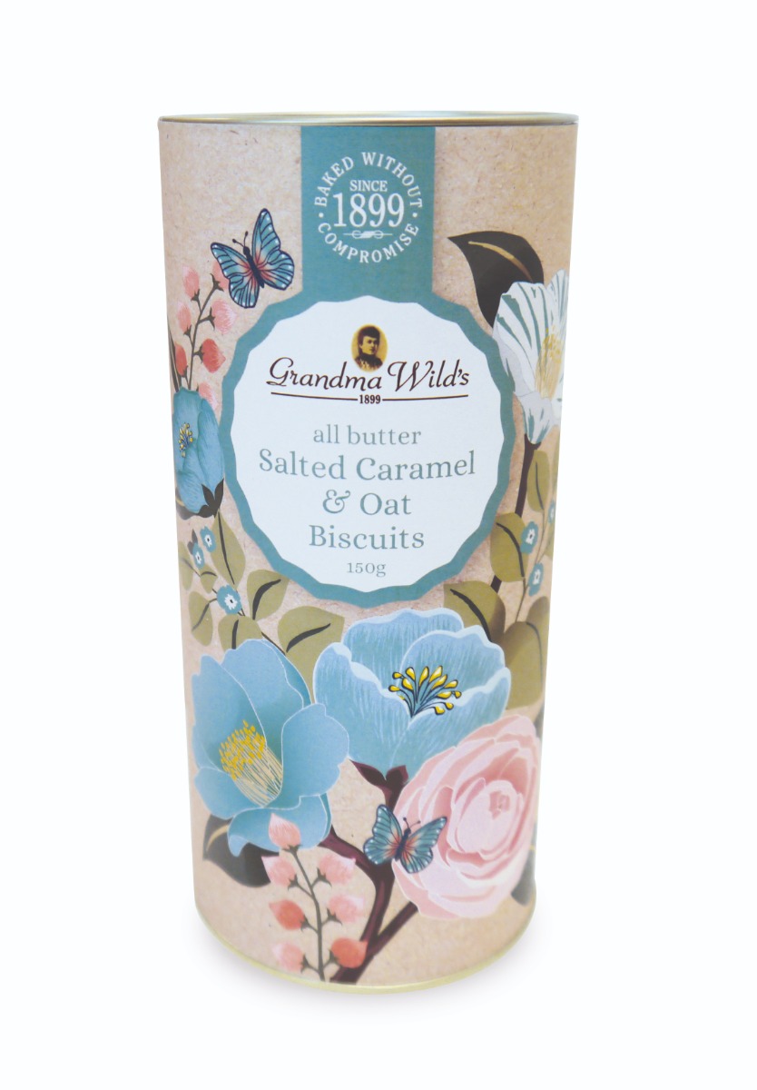 Floral Botanical Tube All Butter Salted Caramel & Oat  12 x 150g
