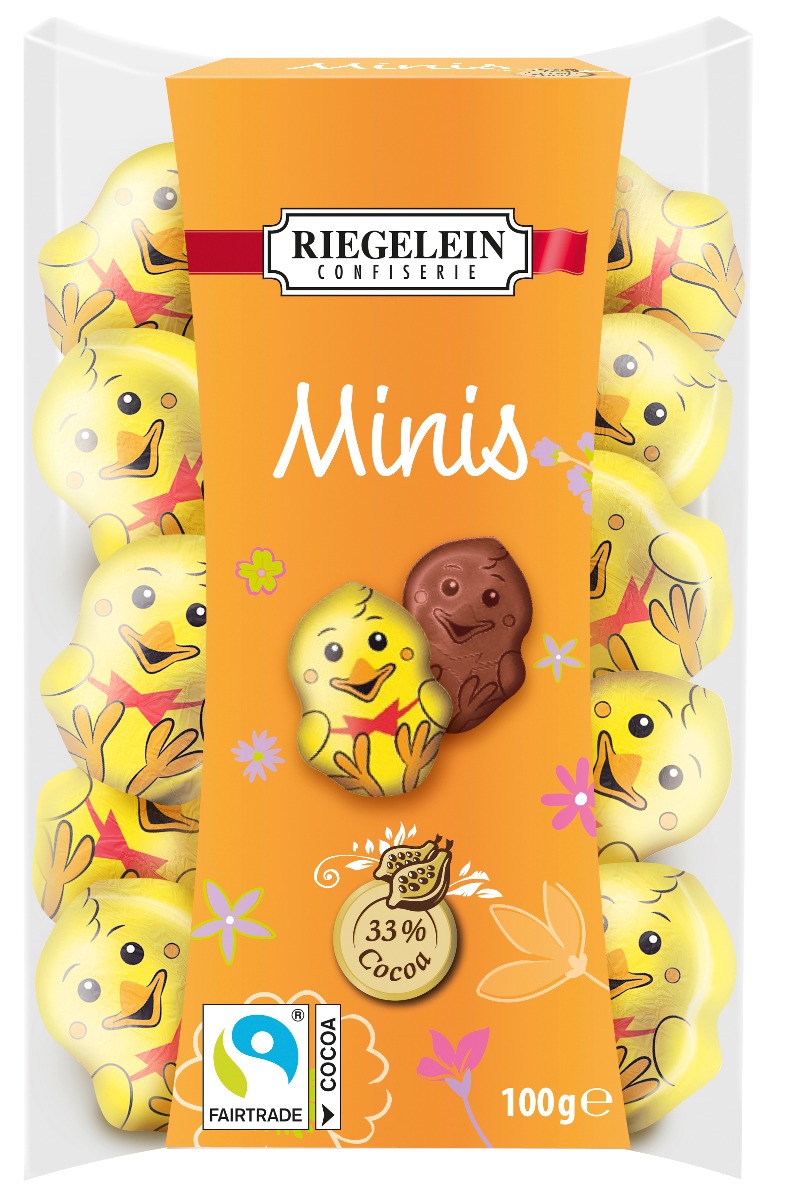 Mini Solid Chocolate Chicks in Acetate Box 100g x 24