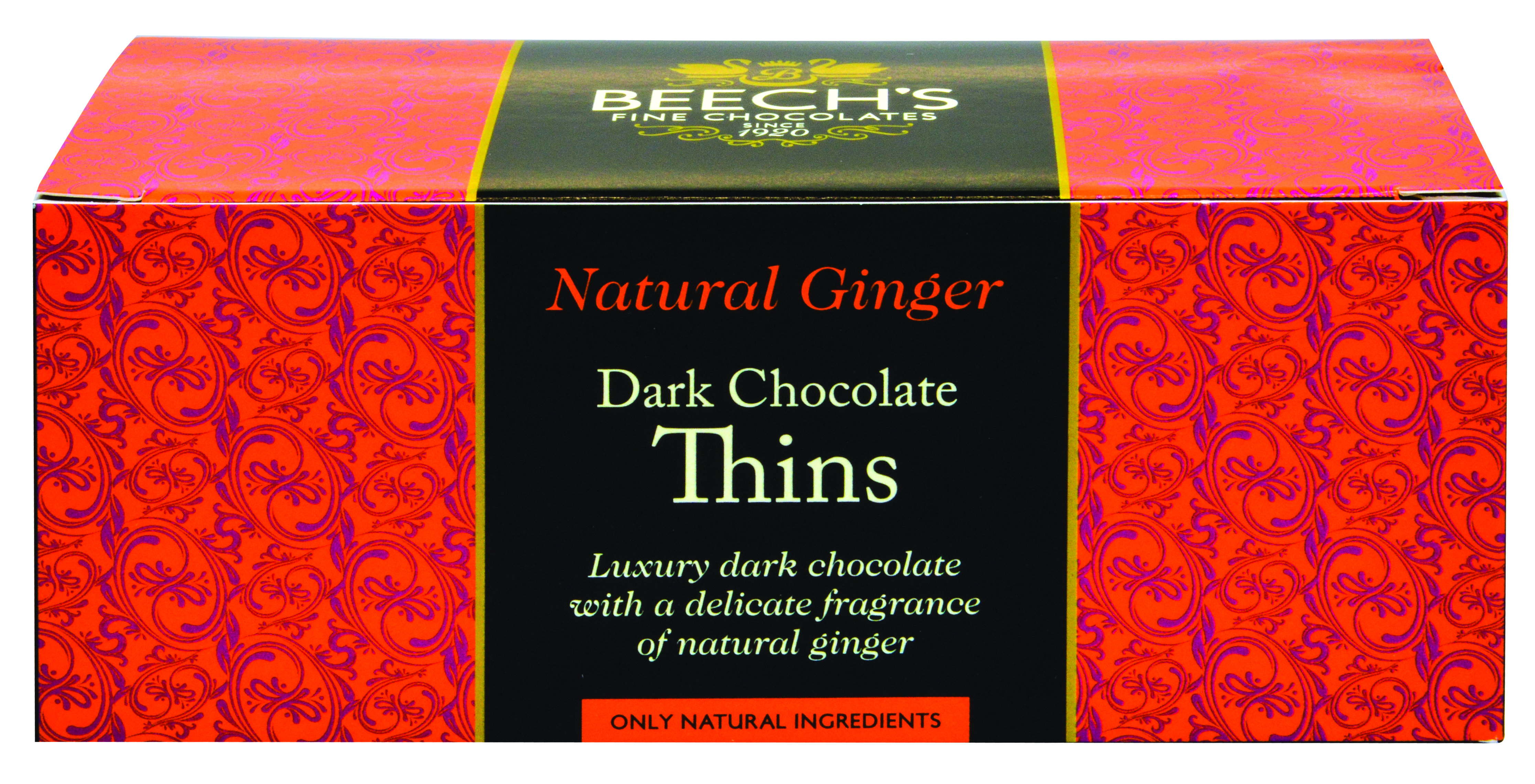 Natural Ginger Dark Chocolate Thins 150g x 8