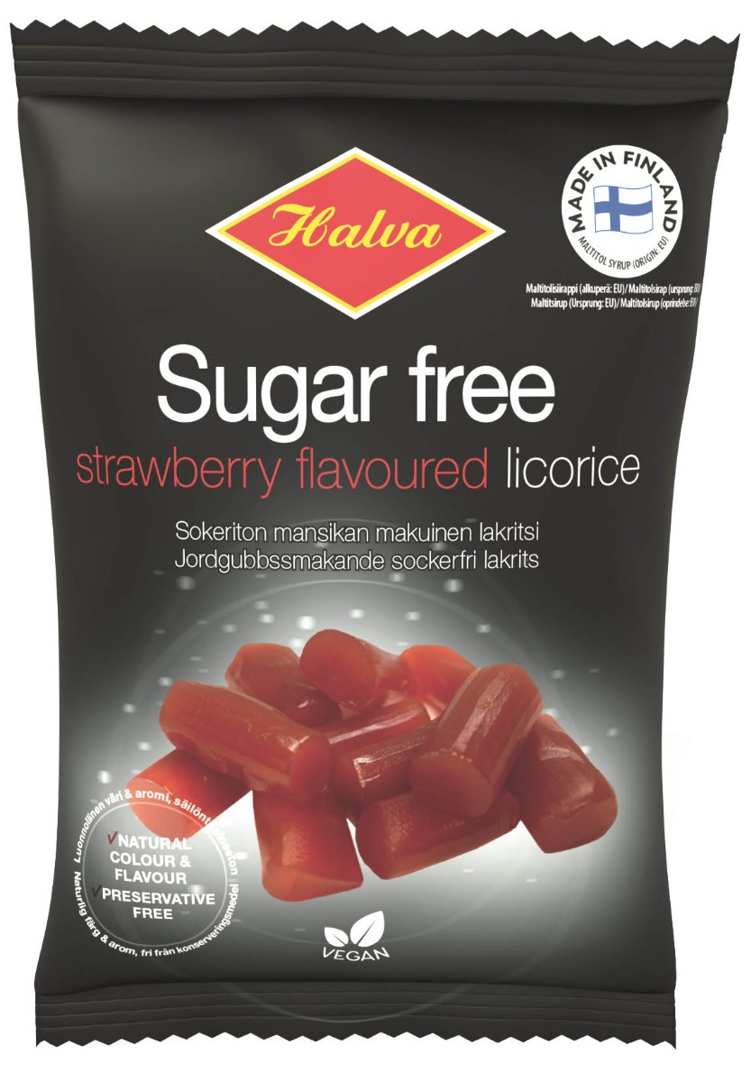 Strawberry Flavoured Sugar Free Licorice 90g x 30