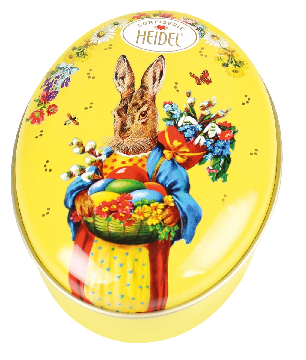 Easter Nostalgia Little Round Tins filled with Chocolate Pieces 32g x 12