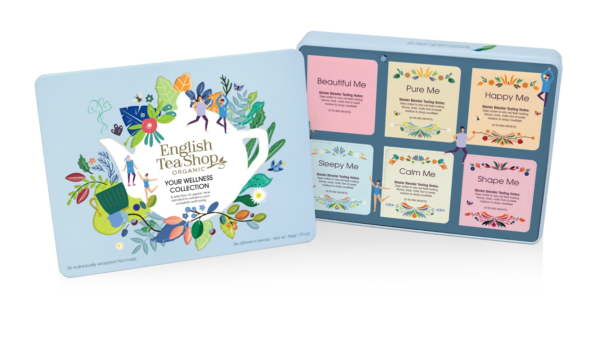 Your Wellness Gift Tin 36 Tea Bags Sachets - 6 Flavours 54g x 6 Zero VAT