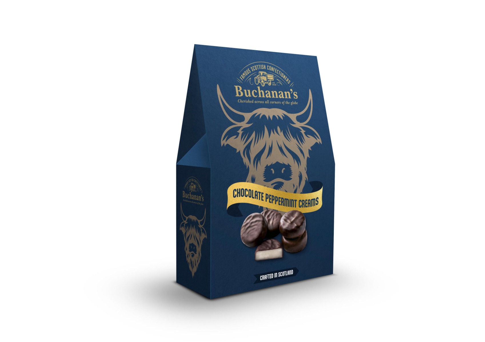 Buchanan's Dark Chocolate Peppermint Cream A Frame 150g x 6