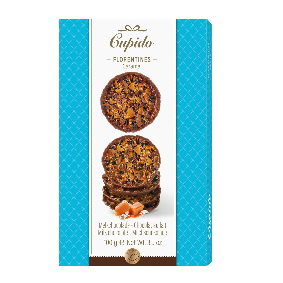 Cupido Florentines - Milk Chocolate Caramel 100g x 12