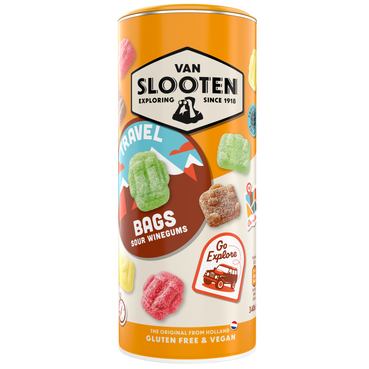 Van Slooten Travel Bags Sour Winegums 340g x 19