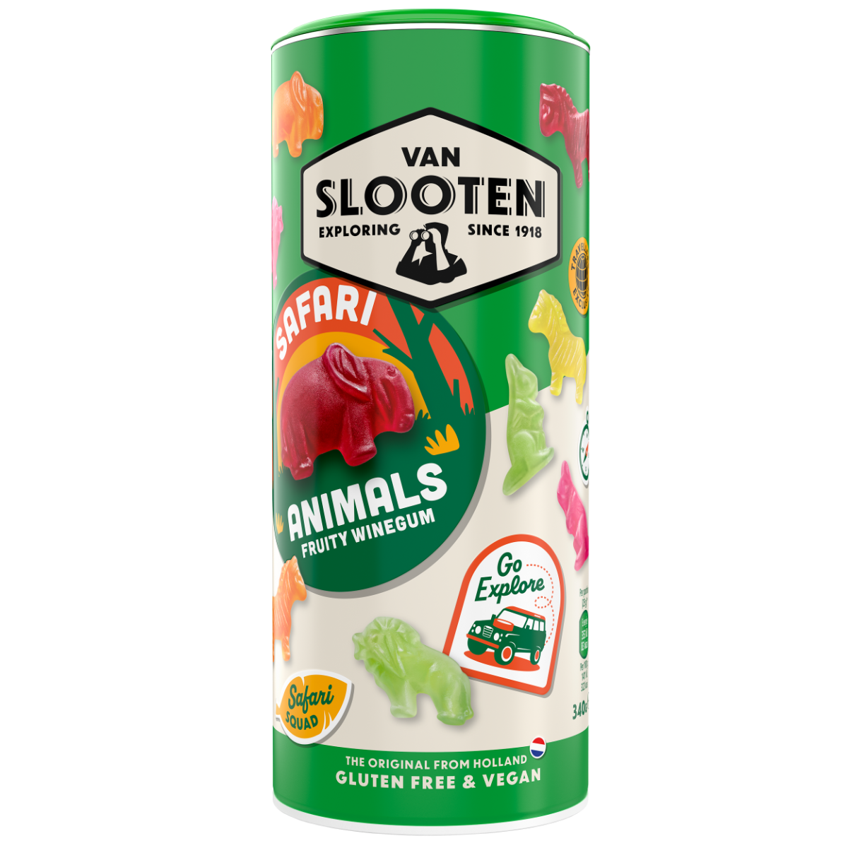Van Slooten Safari Animals Fruity Winegums 340g x 19