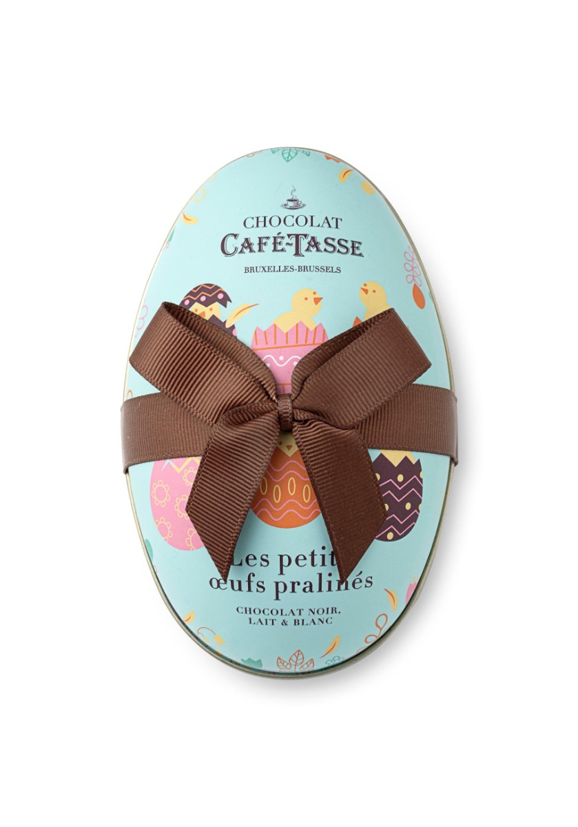 Egg Tin Containing 12 Chocolate Assorted Praline Eggs 144g x 6