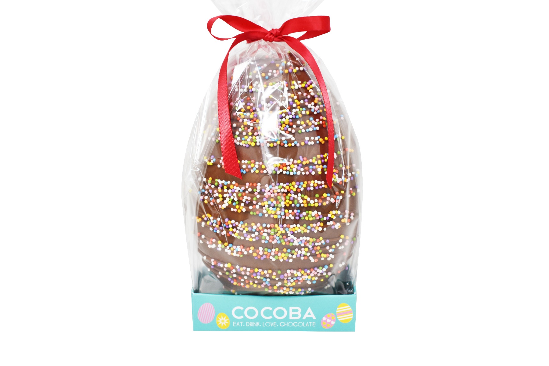 Milk Chocolate Drizzled Easter Egg with Coloured Sprinkles 250g x 6