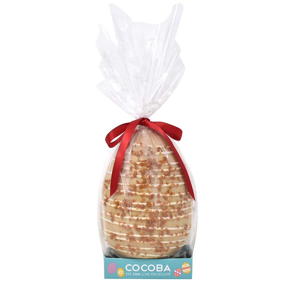 Golden Caramel Easter Egg with White Chocolate Drizzle and Caramel Shards 250g x 6