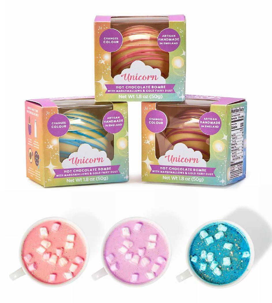 Unicorn Colour Changing Chocolate Bomb 50g x 12 (random mixed case)