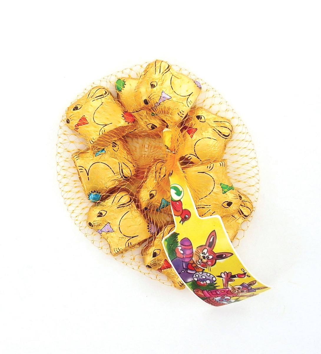 Gold Cream Filled Easter Bunnies in Net 90g x 50