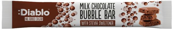 Diablo No Added Sugar Milk Chocolate Bubble Bar 30g x 24