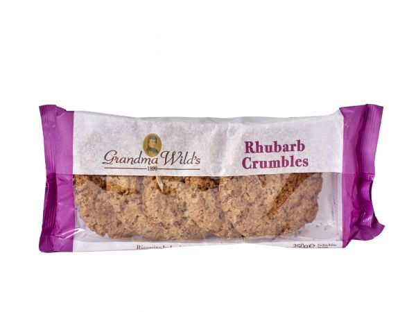 Rhubarb Crumble Crunchy Cookies  5pk 250g x 12