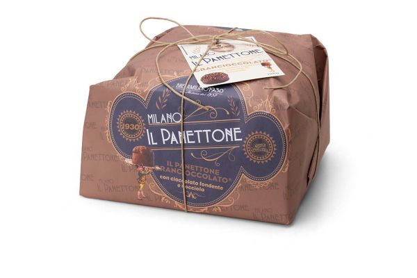 Panettone Grancioccolato with Chocolate Drops covered with Dark Chocolate & Chopped Hazelnuts 1000g