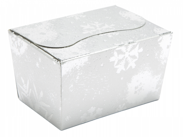 Silver Festive Snowflake Foil 125g Ballotin 90x60x57mm x 25