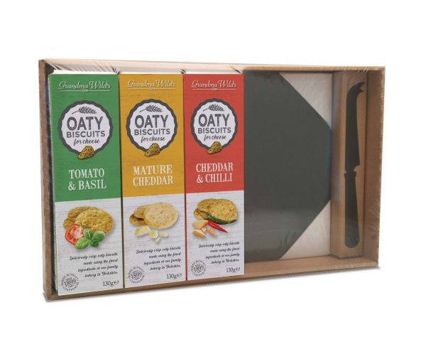 Savoury Biscuits for Cheese with Slate Board & Knife 390g x 6 5.29% VAT