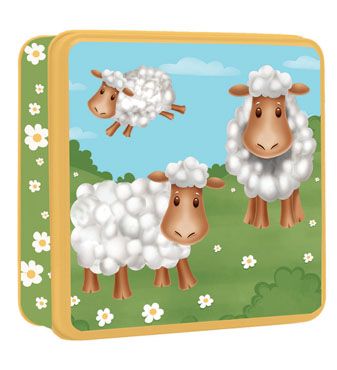 Embossed Sheep Tin Chocolate Chip & Clotted Cream Shortbread Biscuits 160g x 6