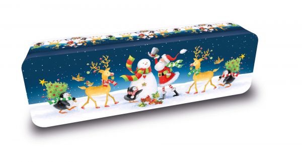 Embossed Santa's Starry Night Tin Clotted Cream Shortbread 150g x 12