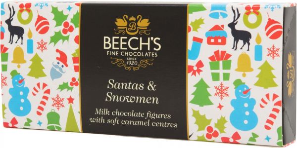 Santa & Snowmen Milk Chocolate Caramels 100g x 12