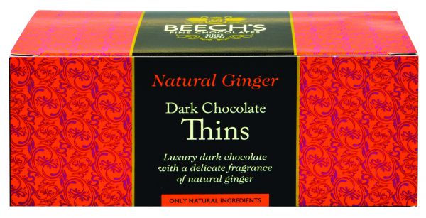 Natural Ginger Dark Chocolate Thins 150g x 8