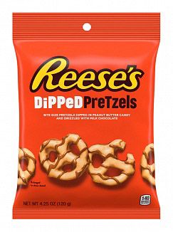 Reese's Peanut Butter Dipped Pretzels 120g x 12 DATED 30.04.2024