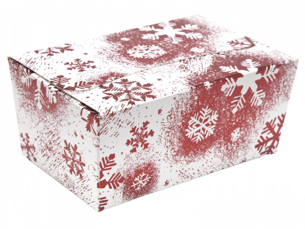 Red Festive Snowflake Foil 375g Ballotin 118x75x55mm x 25