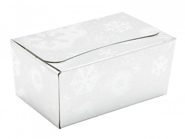 Silver Festive Snowflake Foil 375g Ballotin 118x75x55mm x 25