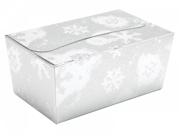 Silver Festive Snowflake Foil 500g Ballotin 135x76x65mm x 25
