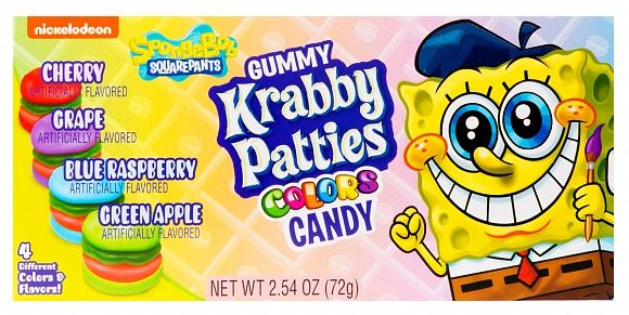 Spongebob Squarepants Gummy Krabby Patties Colors 72g x 12