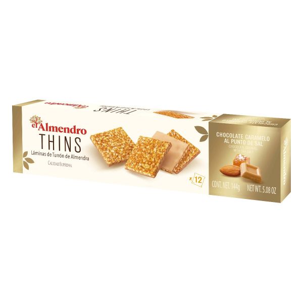 Crunchy Almond Thins - Chcocolate and Caramel Sea Salt 144g x 10