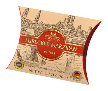 Lubecker Dark Chocolate Marzipan Hearts 50g x 24