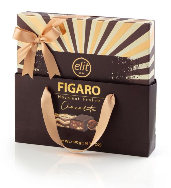 Figaro Hazelnut Praline Filled Milk Chocolate (with bag) 190g x 10