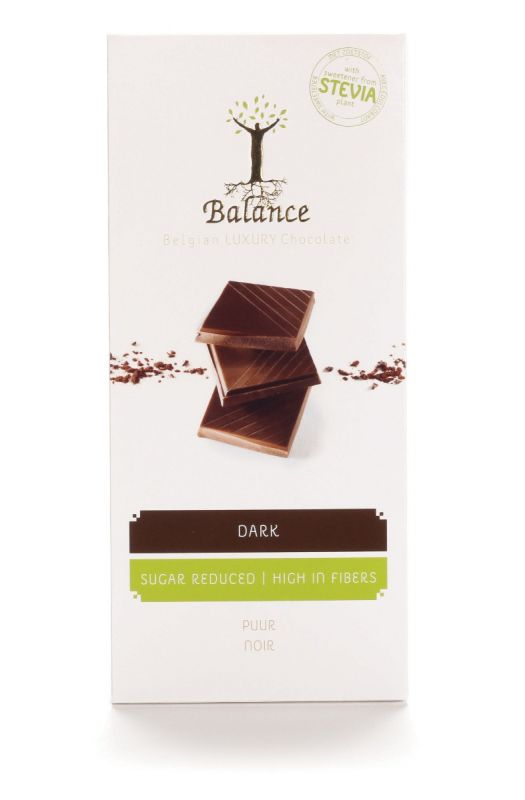 Balance Stevia Dark Chocolate Bar 85g x 12