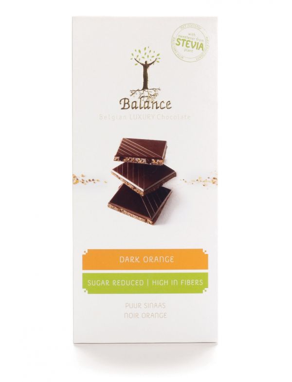 Balance Stevia Dark Chocolate Orange Bar 85g x 12