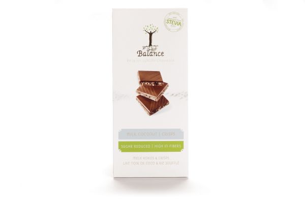 Balance Stevia Milk Chocolate Coconut Crisp Bar 85g x 12 DATED 31.05.2024