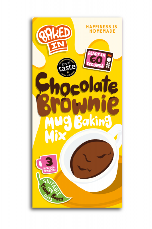 Bakedin Belgian Chocolate Mug Brownie (3 Sachets) 165g x 8 Zero VAT