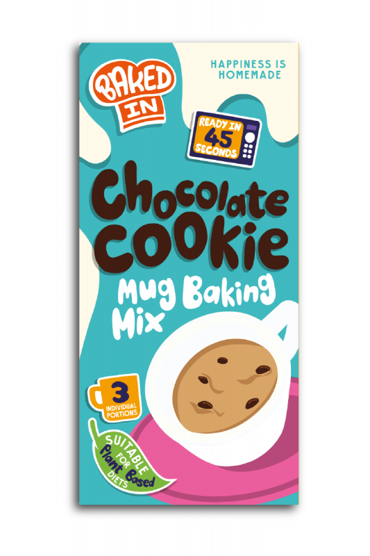 Bakedin Gooey Chocolate Chip Mug Cookie Mix (3  Sachets) 180g x 8 Zero VAT