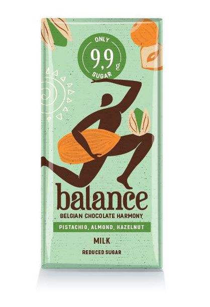 Balance Reduced Sugar  Milk 3 Nuts Tablet 100g x 12