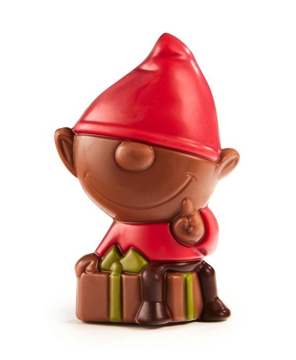 Santa's Elf's Milk Chocolate Hollows, Assortment of 2 in bag with bow 40g x 10, 11cm height