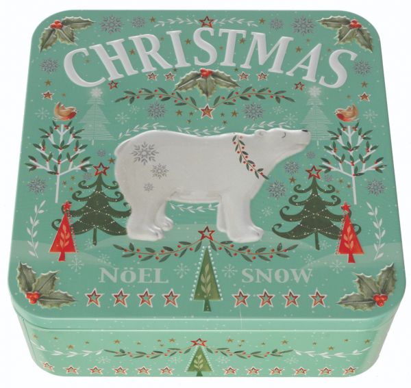 Polar Bear Tin with Mini Butterscotch Toffee Biscuits 250g x 8