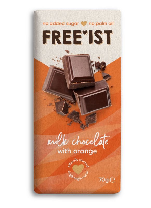 FREE'IST No Added Sugar Milk chocolate with orange 70g x 15