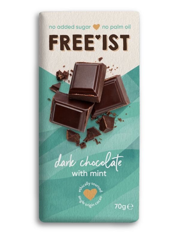 FREE'IST No Added Sugar Dark chocolate with mint 70g x 15