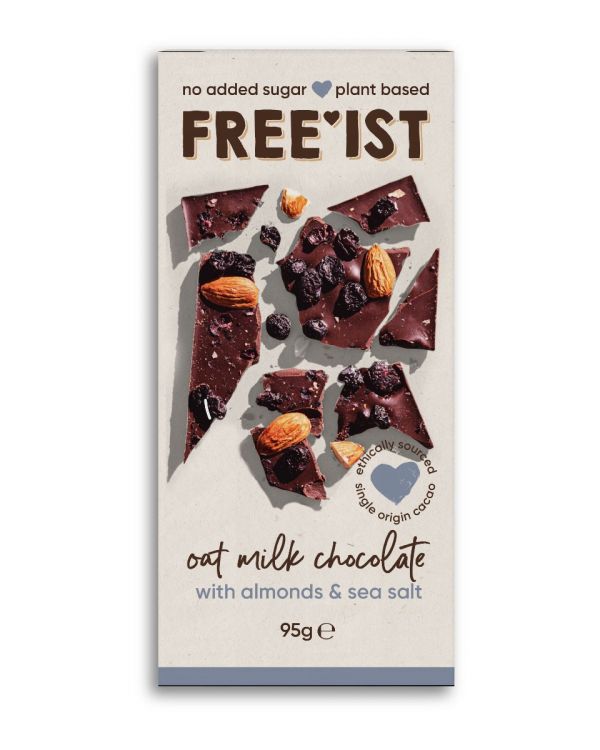 FREE'IST No Added Sugar Oat Milk Chocolate with almonds 95g x 10