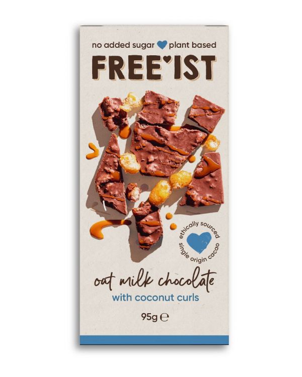 FREE'IST No Added Sugar Oat Milk Chocolate with Coconut 95g x 10