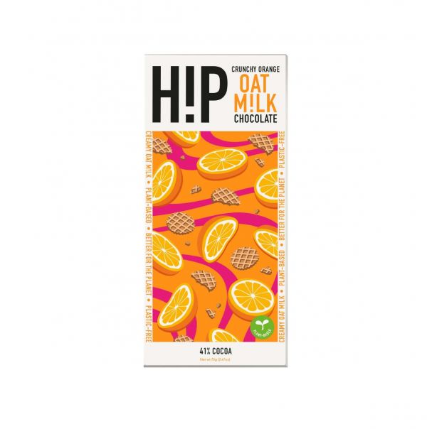 HiP Oat Milk Chocolate Bar - Crunchy Orange 70g x 12