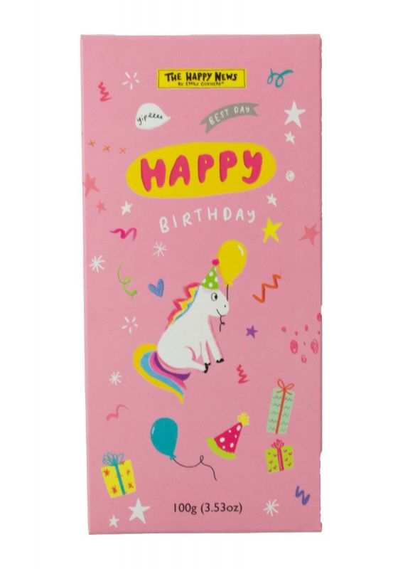 Happy Birthday Unicorn - Chocolate Bar 100g x 12